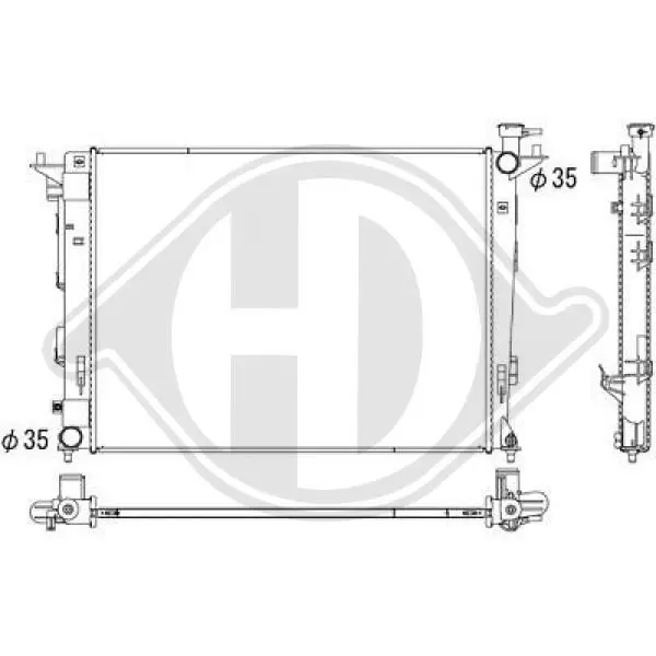 Handler.Part Radiator, engine cooling DIEDERICHS DCM3722 1