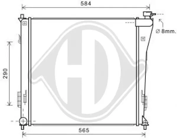 Handler.Part Radiator, engine cooling DIEDERICHS DCM3726 1