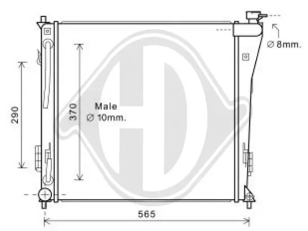 Handler.Part Radiator, engine cooling DIEDERICHS DCM3728 1