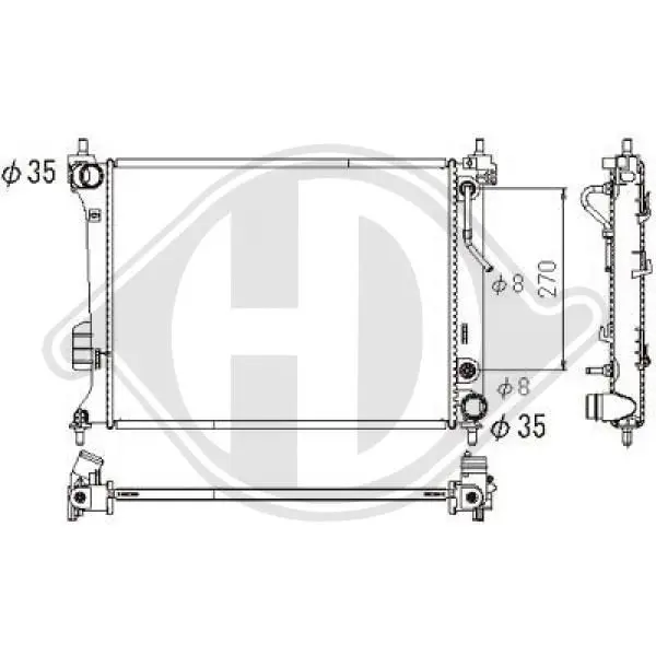 Handler.Part Radiator, engine cooling DIEDERICHS DCM3744 1