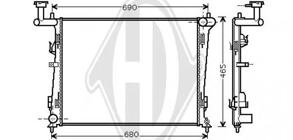 Handler.Part Radiator, engine cooling DIEDERICHS DCM3789 1