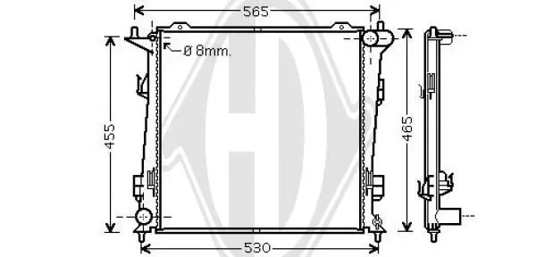 Handler.Part Radiator, engine cooling DIEDERICHS DCM3790 1