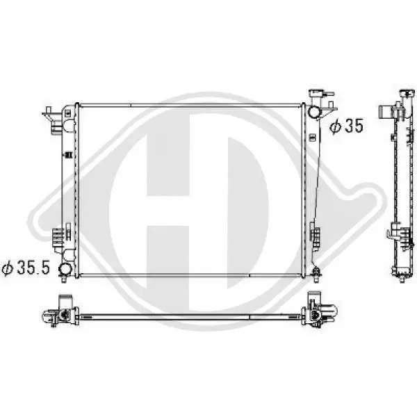 Handler.Part Radiator, engine cooling DIEDERICHS DCM3817 1