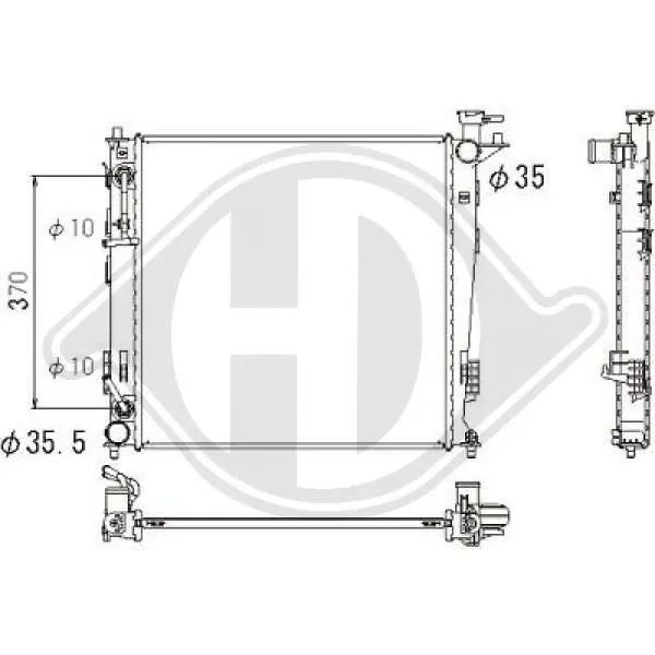 Handler.Part Radiator, engine cooling DIEDERICHS DCM3825 1