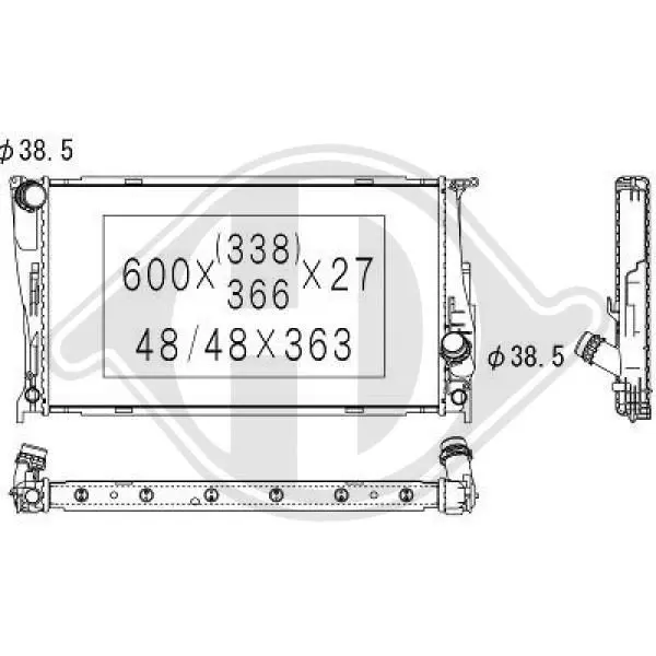 Handler.Part Radiator, engine cooling DIEDERICHS DCM3850 1