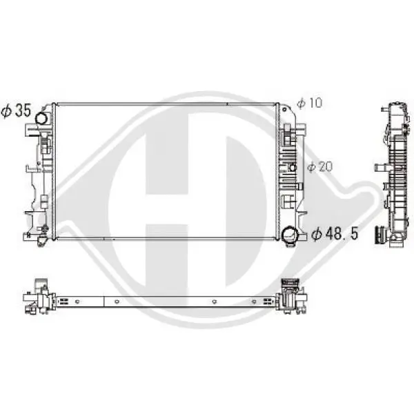 Handler.Part Radiator, engine cooling DIEDERICHS DCM3870 1