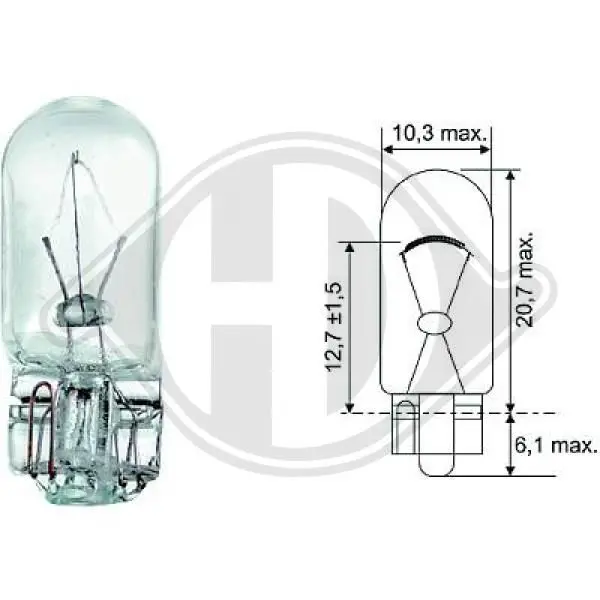 Handler.Part Bulb, engine bay light DIEDERICHS LID10078 1