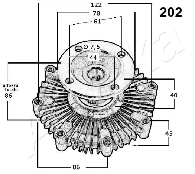 Handler.Part Clutch, radiator fan ASHIKA 3602202 3