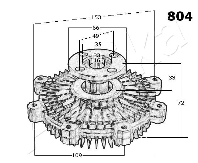 Handler.Part Clutch, radiator fan ASHIKA 3608804 3