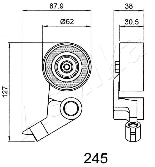 Handler.Part Tensioner, timing belt ASHIKA 4502245 2