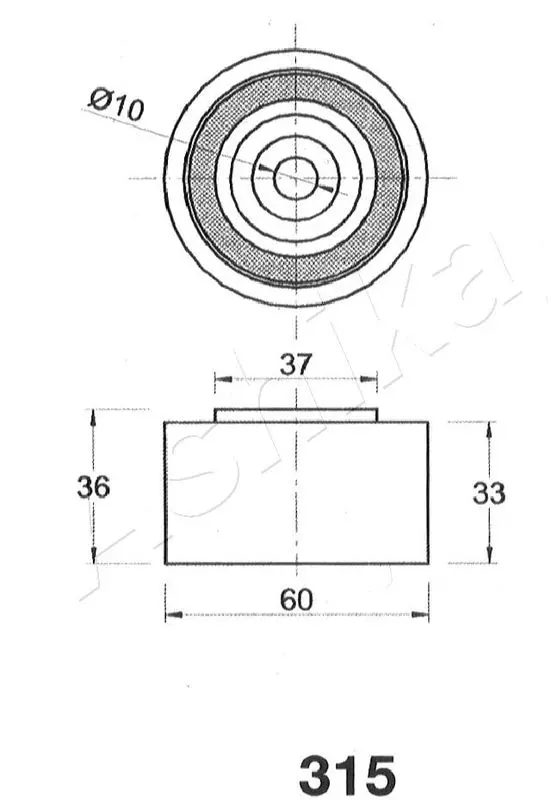 Handler.Part Tensioner, timing belt ASHIKA 4503315 2