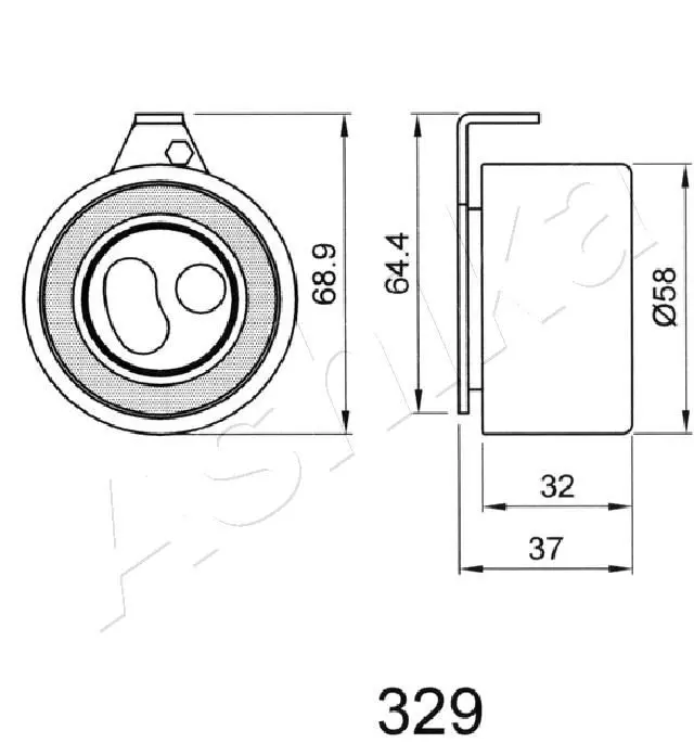 Handler.Part Tensioner, timing belt ASHIKA 4503329 2