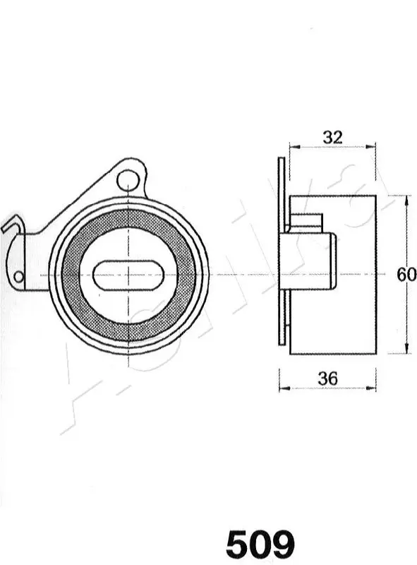 Handler.Part Tensioner, timing belt ASHIKA 4505509 2