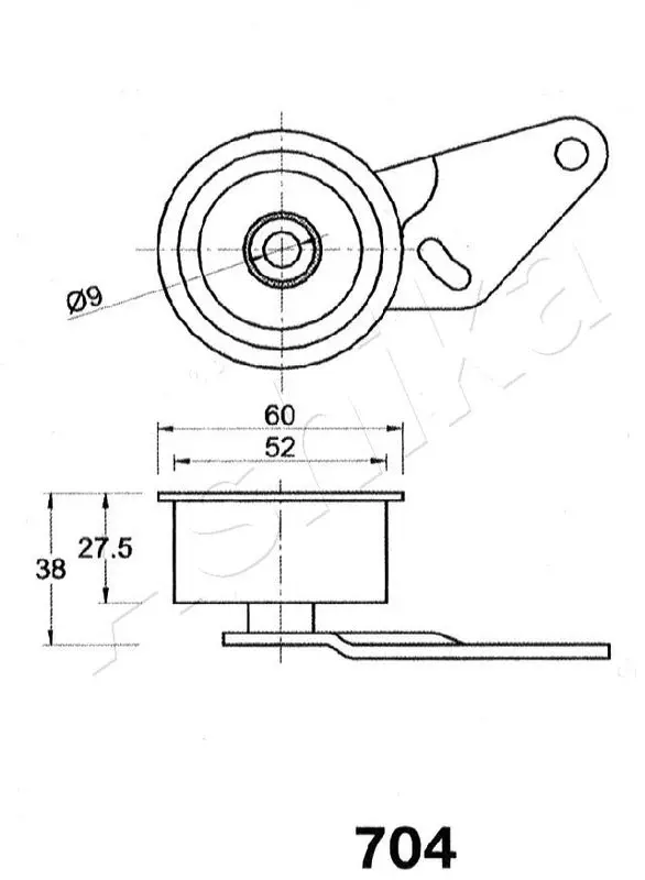 Handler.Part Tensioner, timing belt ASHIKA 4507704 2