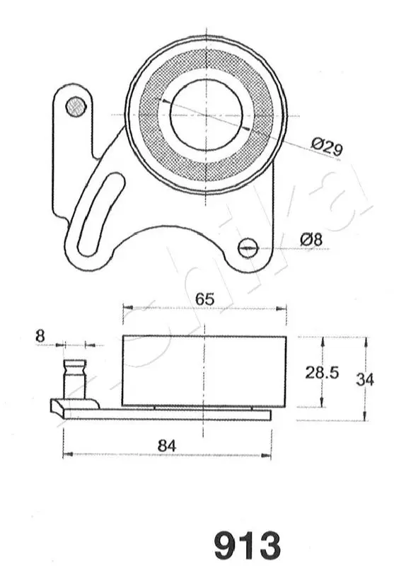 Handler.Part Tensioner, timing belt ASHIKA 4509913 2