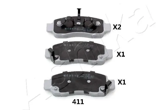 Handler.Part Brake pad set, disc brake ASHIKA 5004411 1