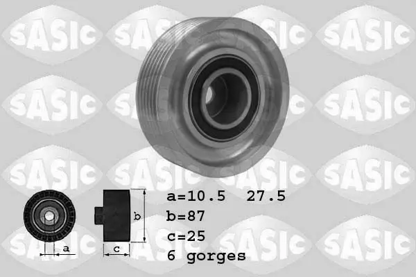 Handler.Part Deflection/guide pulley, v-ribbed belt SASIC 1624041 1