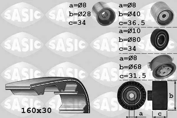 Handler.Part Timing belt set SASIC 1756070 1