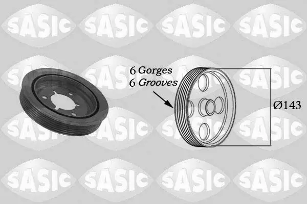 Handler.Part Belt pulley, crankshaft SASIC 2150001 1