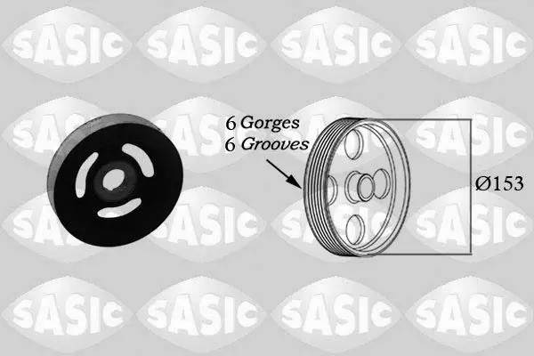 Handler.Part Belt pulley, crankshaft SASIC 2150004 1