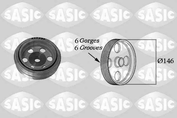 Handler.Part Belt pulley, crankshaft SASIC 2150016 1