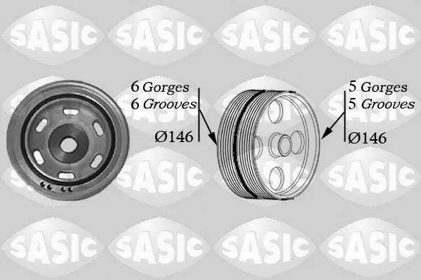 Handler.Part Belt pulley, crankshaft SASIC 2150017 1