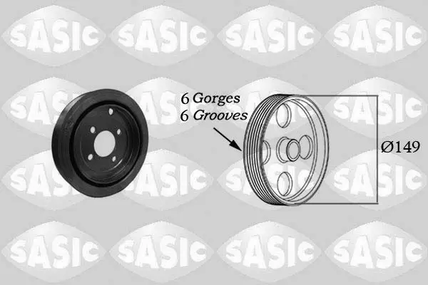 Handler.Part Belt pulley, crankshaft SASIC 2150018 1