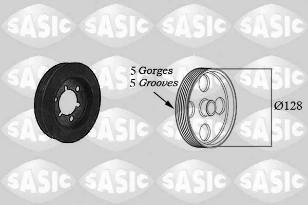 Handler.Part Belt pulley, crankshaft SASIC 2150025 1