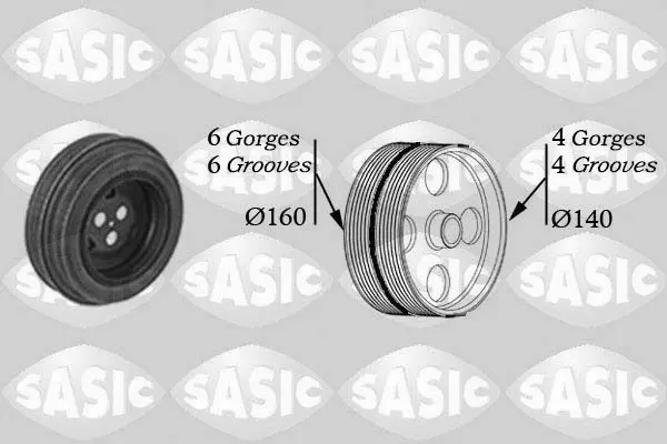 Handler.Part Belt pulley, crankshaft SASIC 2150028 1