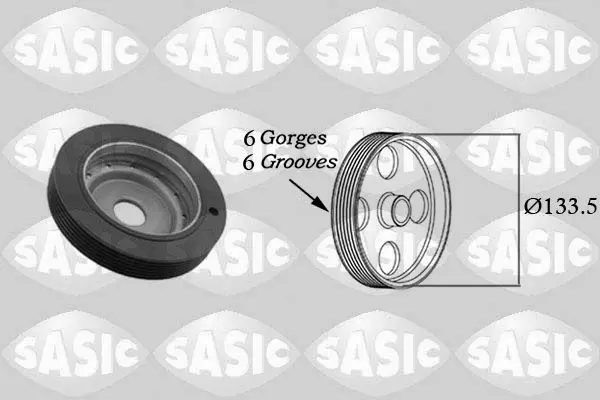 Handler.Part Belt pulley, crankshaft SASIC 2154001 1