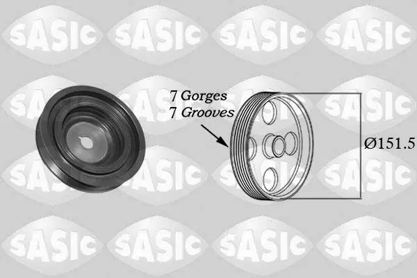 Handler.Part Belt pulley, crankshaft SASIC 2154022 1