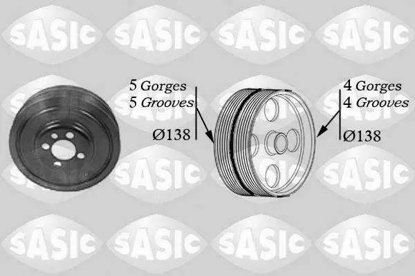 Handler.Part Belt pulley, crankshaft SASIC 2156001 1