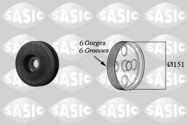 Handler.Part Belt pulley, crankshaft SASIC 2156008 1