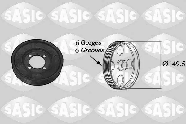 Handler.Part Belt pulley, crankshaft SASIC 2156017 1