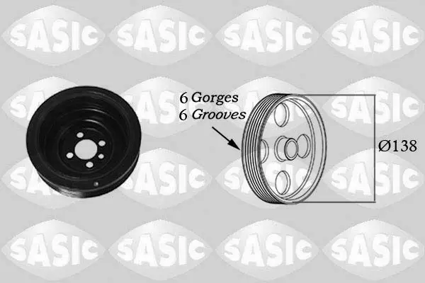 Handler.Part Belt pulley, crankshaft SASIC 2156018 1