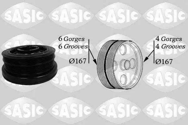 Handler.Part Belt pulley, crankshaft SASIC 2156034 1