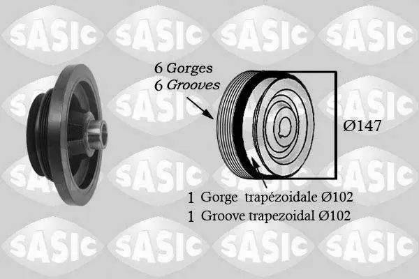 Handler.Part Belt pulley, crankshaft SASIC 2156060 1