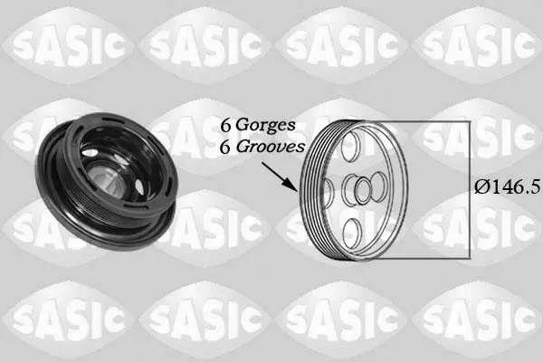 Handler.Part Belt pulley, crankshaft SASIC 2156067 1