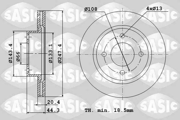 Handler.Part Brake disc SASIC 2464904J 1