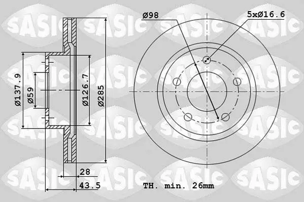 Handler.Part Brake disc SASIC 2464P24J 1