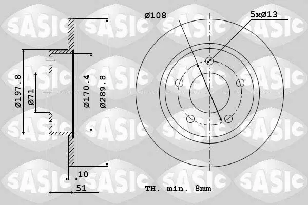 Handler.Part Brake disc SASIC 2464V74J 1