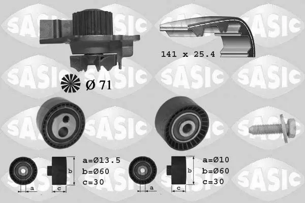 Handler.Part Water pump & timing belt set SASIC 3900011 1