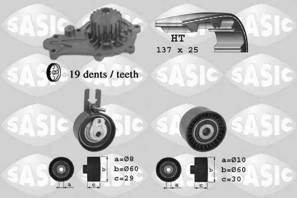 Handler.Part Water pump & timing belt set SASIC 3900014 1