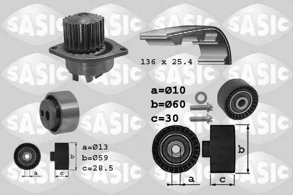 Handler.Part Water pump & timing belt set SASIC 3900017 1