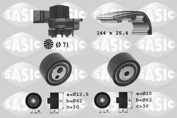 Handler.Part Water pump & timing belt set SASIC 3900027 1