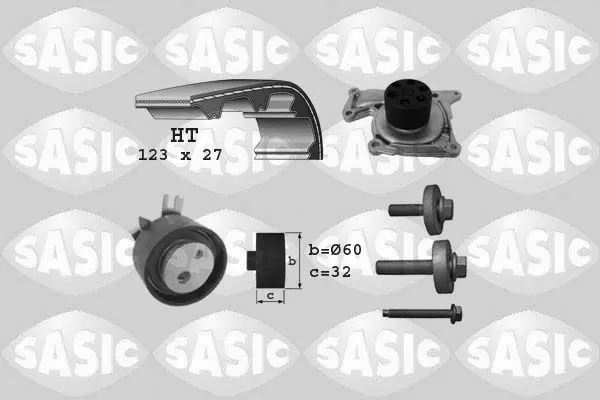 Handler.Part Water pump & timing belt set SASIC 3904037 1