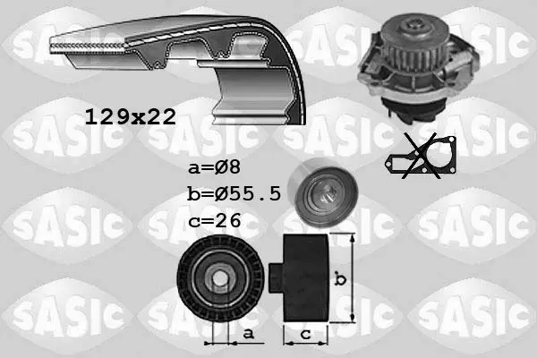 Handler.Part Water pump & timing belt set SASIC 3906042 1