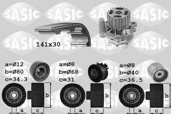 Handler.Part Water pump & timing belt set SASIC 3906053 1