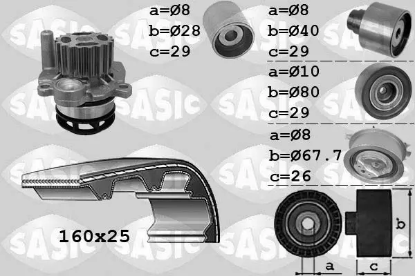 Handler.Part Water pump & timing belt set SASIC 3906078 1