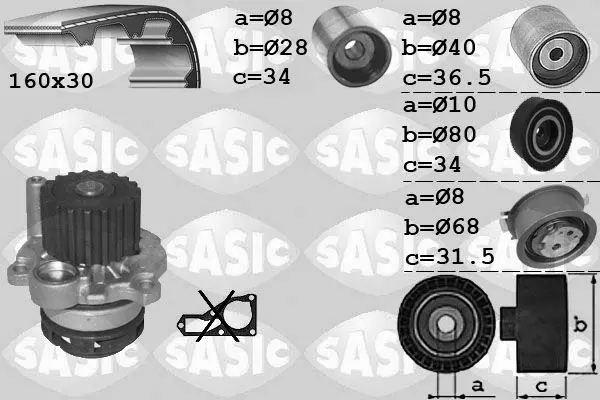 Handler.Part Water pump & timing belt set SASIC 3906082 1